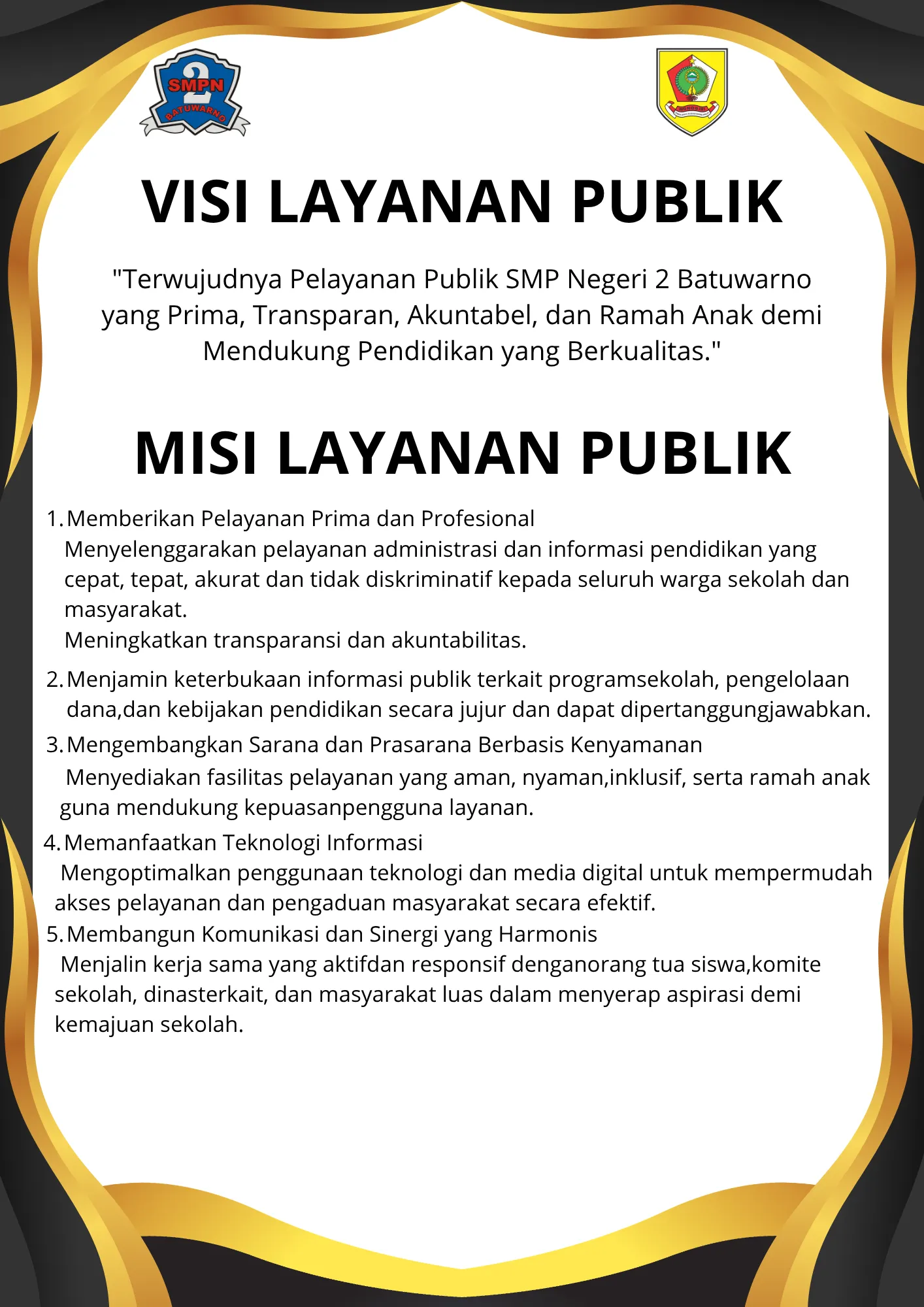 Visi Misi Pelayanan Publik